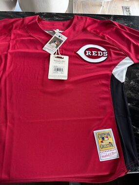 Mitchell & Ness Cincinnati Reds Red Short-Sleeve Pullover Jersey